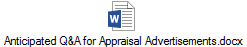 Anticipated Q&A for Appraisal Advertisements.docx