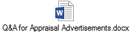 Q&A for Appraisal Advertisements.docx